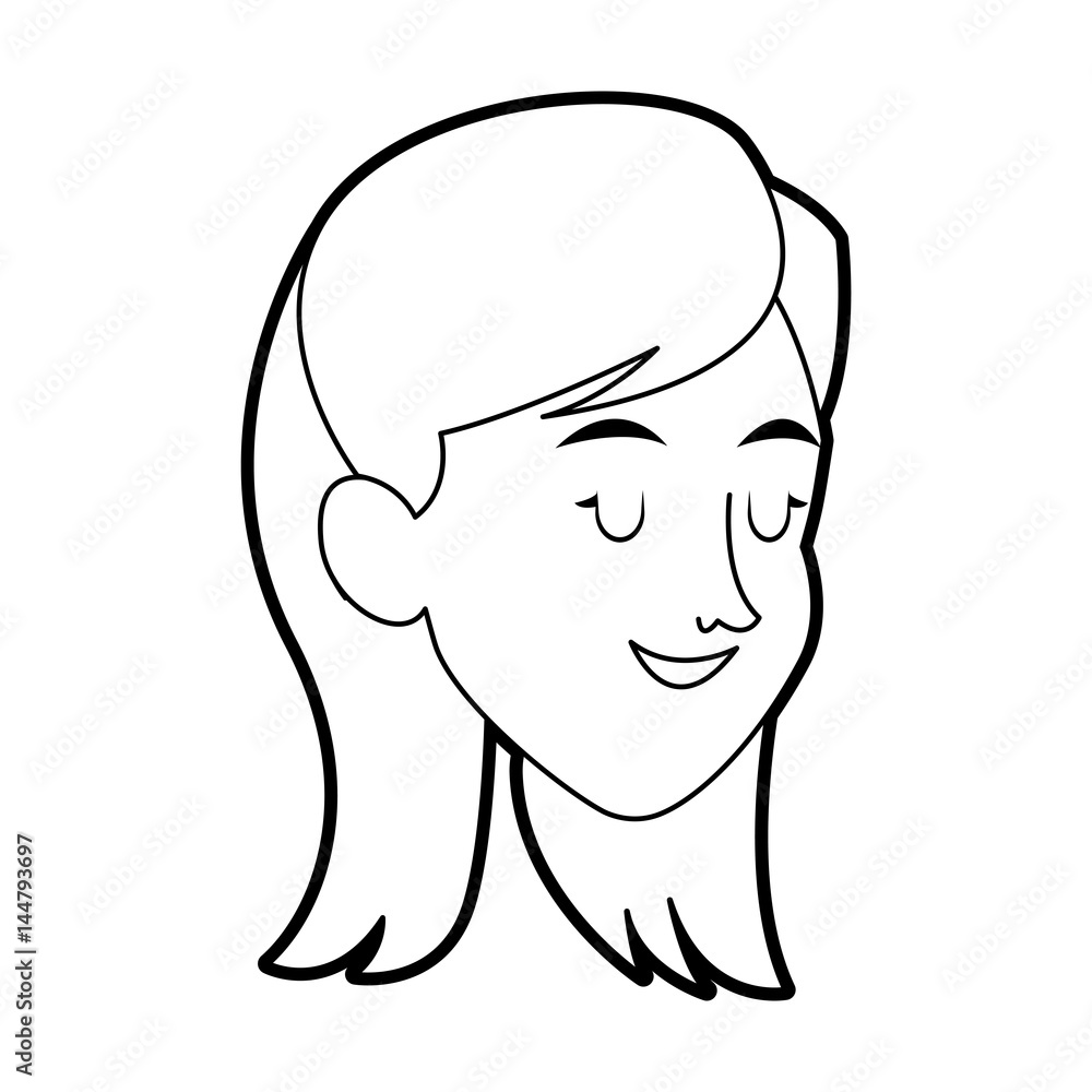 happy pretty woman with closed eyes  icon image vector illustration design 