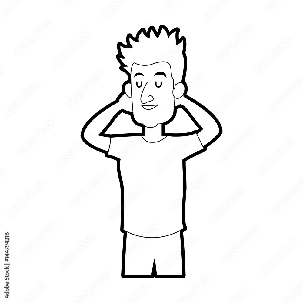 happy man with closed eyes icon image vector illustration design happy man with closed eyes icon image vector illustration design