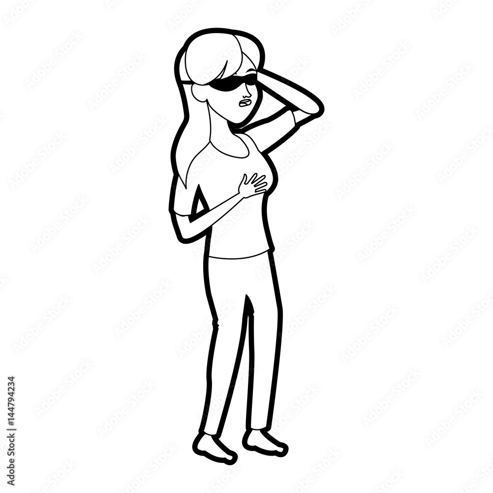happy pretty woman with sunglasses icon image vector illustration design happy pretty woman with sunglasses icon image vector illustration design