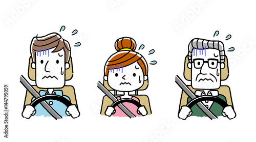 運転する人々：怖い、初心者、あわてる