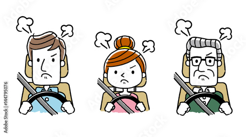 運転する人々：怒る、ストレス