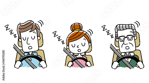 運転する人々：居眠り運転