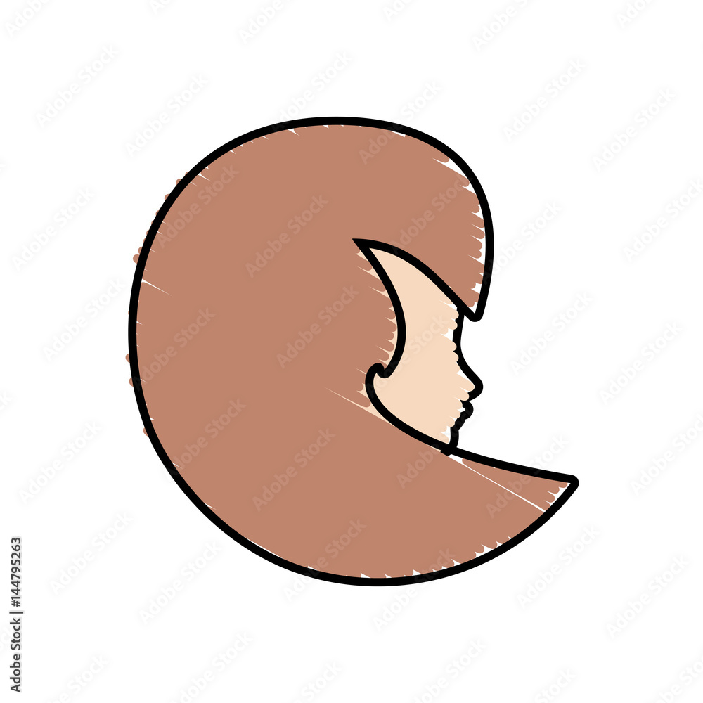 cute profile woman avatar vector illustration eps 10