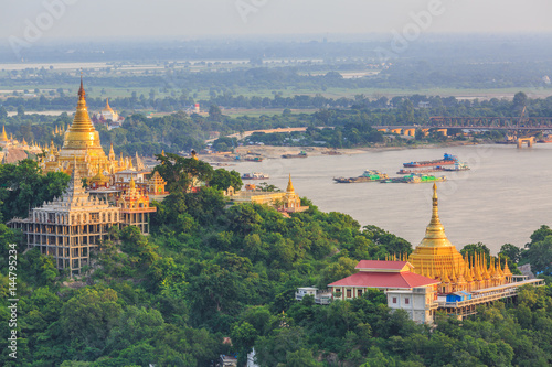 Sagaing hill , Sagaing City, The Old City of Religion and Culture Outside Mandalay, Myanmar photo