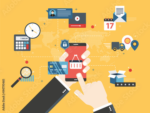Purchase in store online on smartphone.