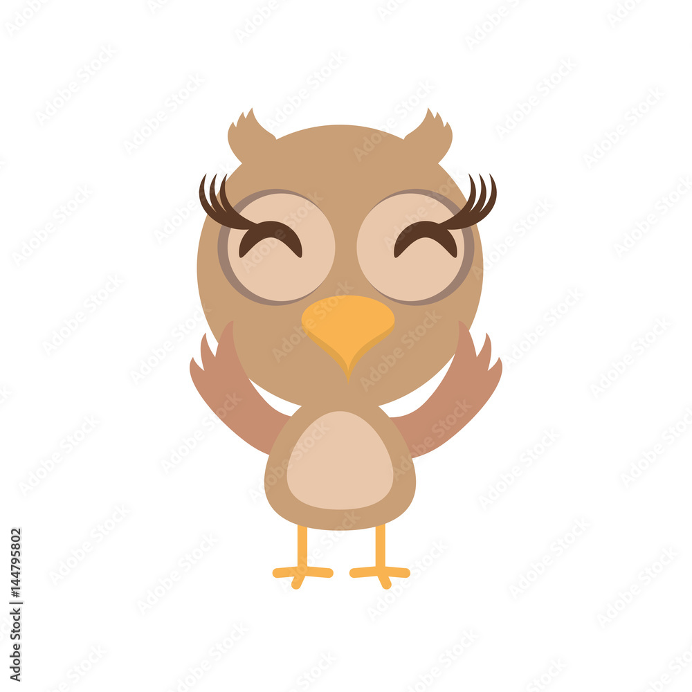 kawaii owl animal toy vector illustration eps 10
