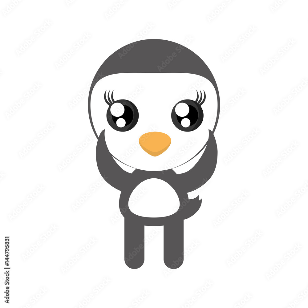 kawaii penguin animal toy vector illustration eps 10