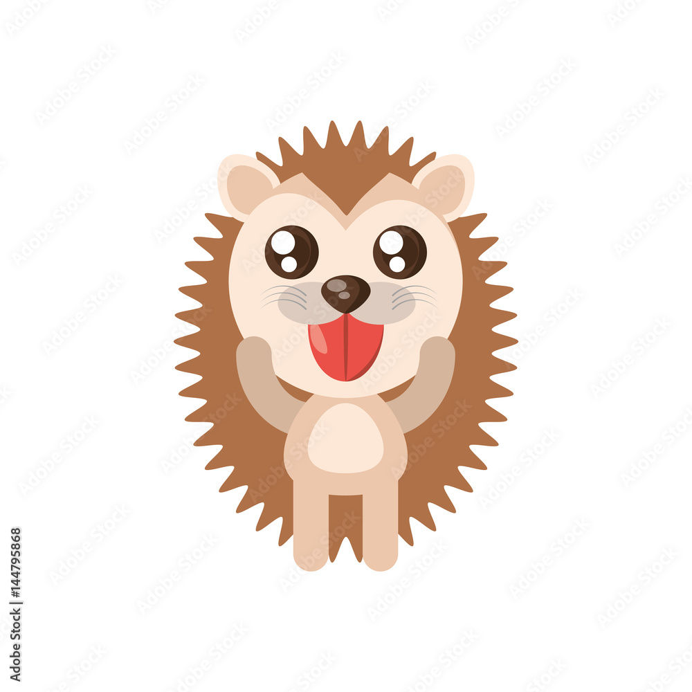 kawaii porcupine animal toy vector illustration eps 10