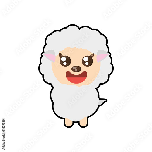 kawaii sheep animal toy vector illustration eps 10