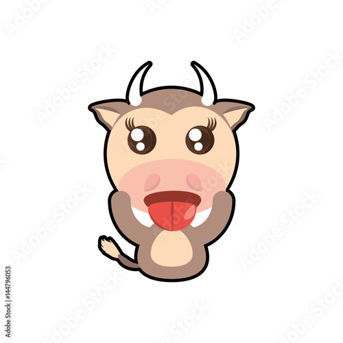kawaii cow animal toy vector illustration eps 10