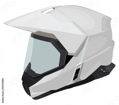 White motorcycle helmet