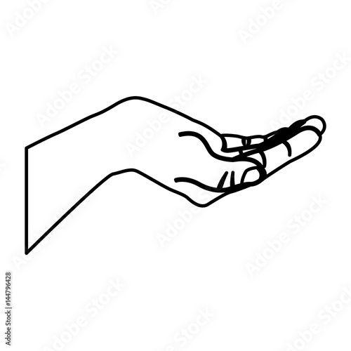 black silhouette of hand extended vector illustration