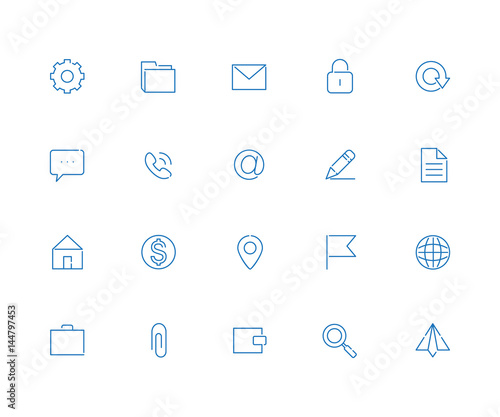 Set of vector icons. For social networks photo