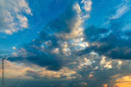 Colorful sky and sunrise. Natural landscape