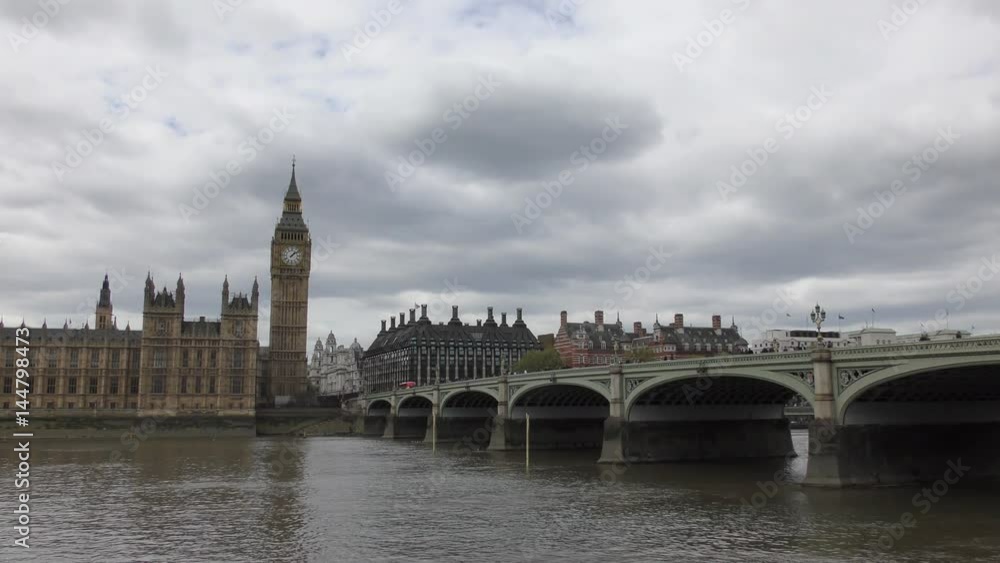 Big Ben tower and bridge on the river. Big Ben tower and bridge on the river.