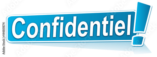 confidentiel sur étiquette bleue