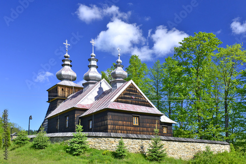 ancient greek catholic wooden church in Polany near Krynica