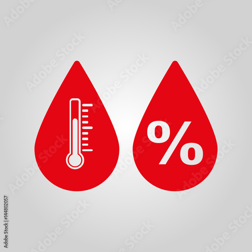 Humidity icon. Weather and meteorology, thermometer symbol. Flat design. Stock - Vector illustration
