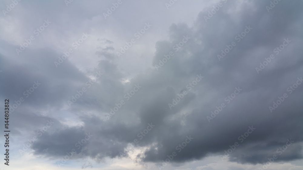 Dark cloudy sky in rainy season