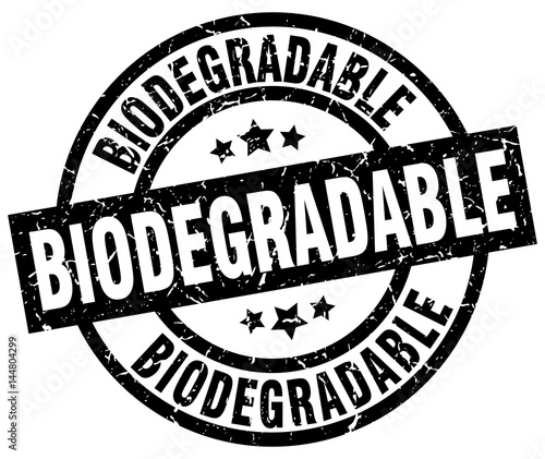 biodegradable round grunge black stamp