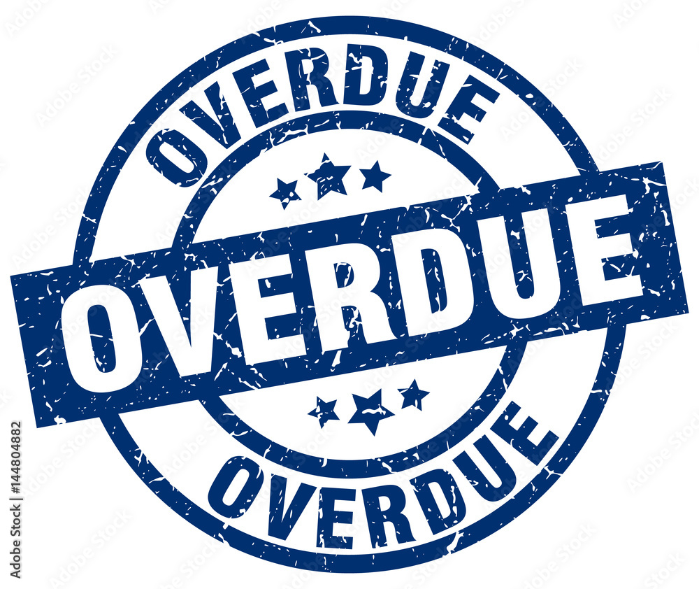 overdue blue round grunge stamp overdue blue round grunge stamp