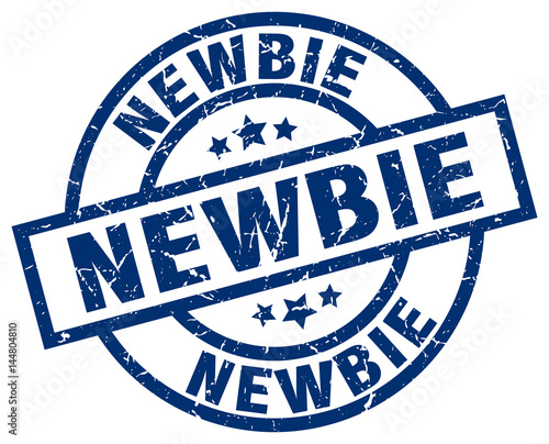 newbie blue round grunge stamp