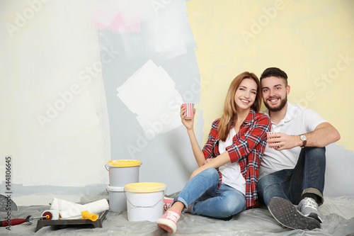 Couple having break in proc...