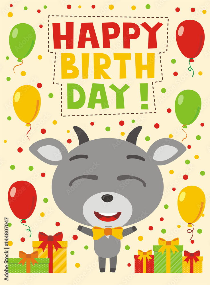 Картинка с днем рождения коза