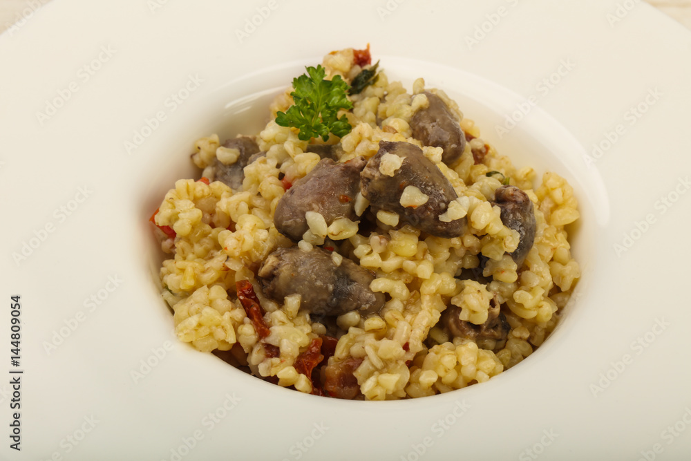 Bulgur with chicken hearts Bulgur with chicken hearts
