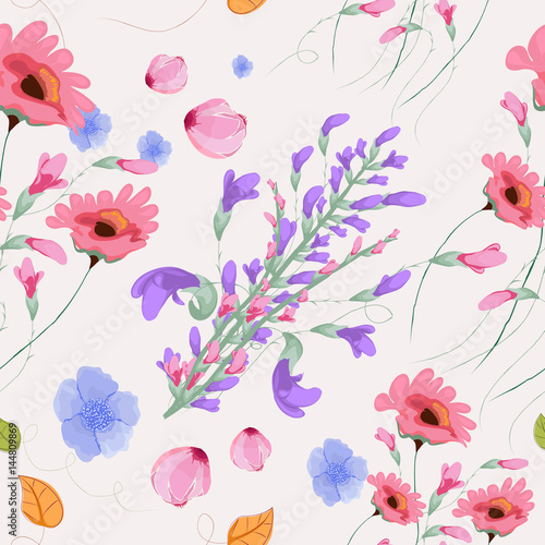 Fototapeta Naklejka Na Ścianę i Meble -  Floral seamless pattern