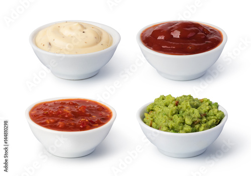 Bowls with sauces