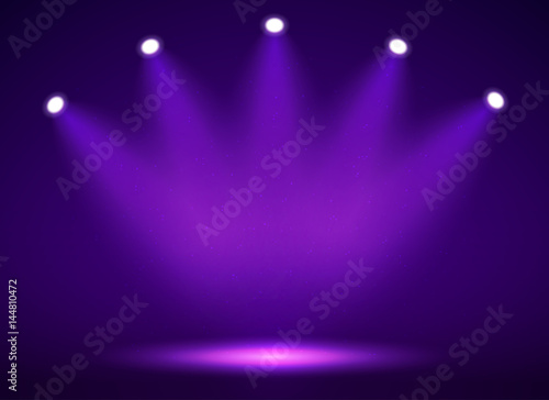 Spotlight on stage for your design. Colorful light.