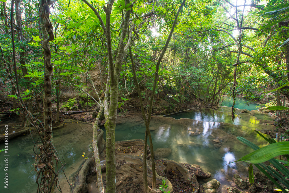 Huaymaekamin Waterfall in Kanchanaburi Province, Thailand Huaymaekamin Waterfall in Kanchanaburi Province, Thailand
