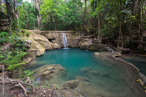 Huaymaekamin Waterfall in Kanchanaburi Province, Thailand