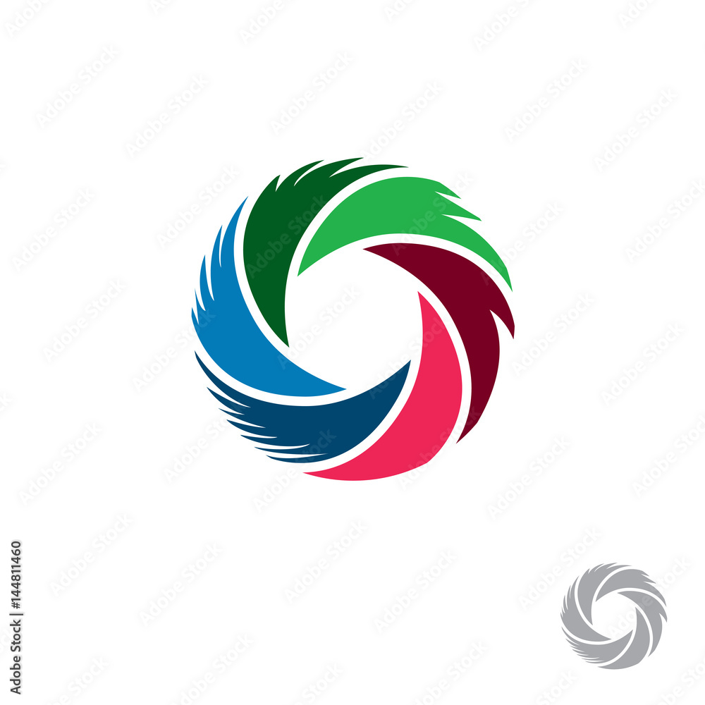 circle swirls colourfull logo