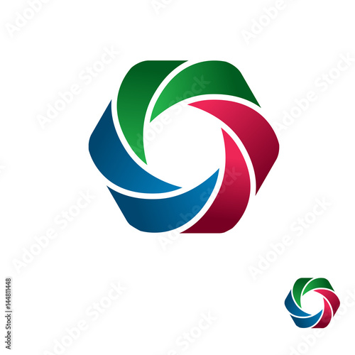 abstract loop hexagon logo