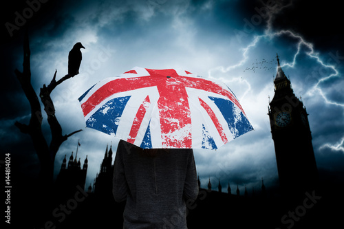 angleterre grande bretagne royaume uni londres parapluie drapeau pluie sombre parlement attaque attentat triste