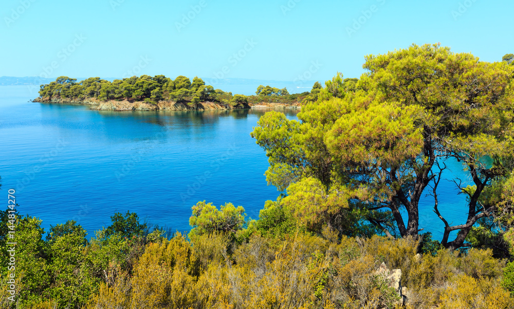 Morning Aegean coast, Sithonia, Greece. Morning Aegean coast, Sithonia, Greece.
