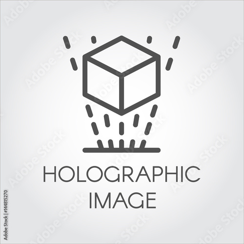 Black line icon virtual hologram projection digital technology future