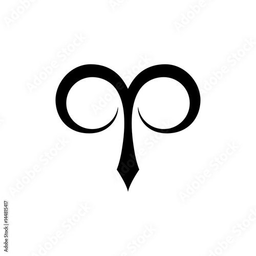 Aries, abstract zodiac sign isolated on white.