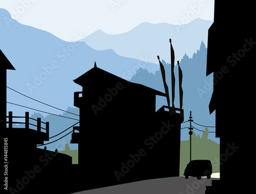 Mountain Road & Village