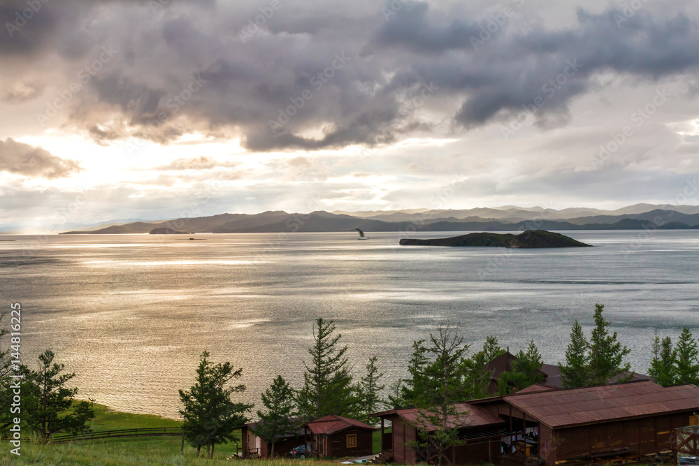 Fototapeta premium Windstorm over Baikal lake