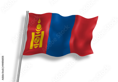 Drapeau de Mongolie en qualité vectorielle 
