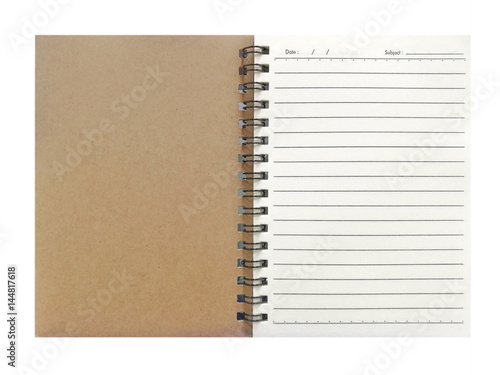 blank notebook isolated on white