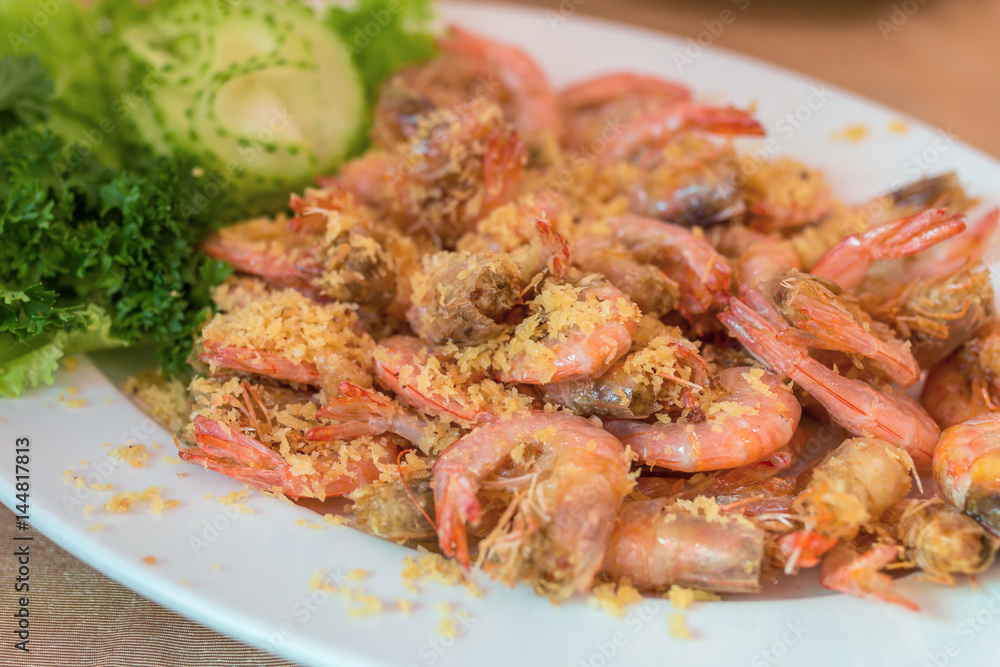 shrimps cooked with garlic