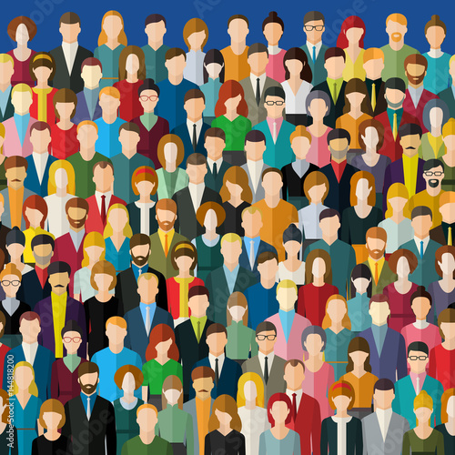 The crowd of abstract people.