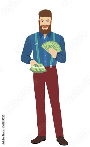 Hipster with cash money