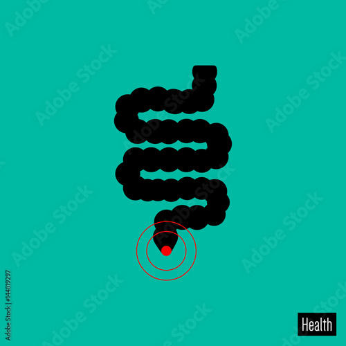 Proctology Medicine. Hemorrhoids disease. Intestine icon