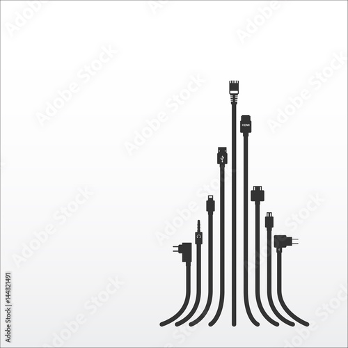 Plug Wire Cable Computer abstract wire vector illustration