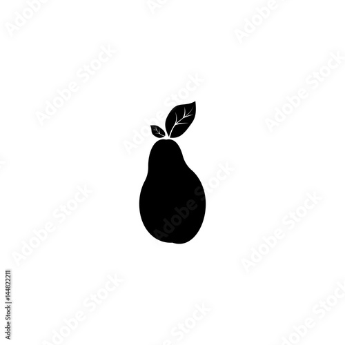 Pictogram pear icon. Black icon on white background.